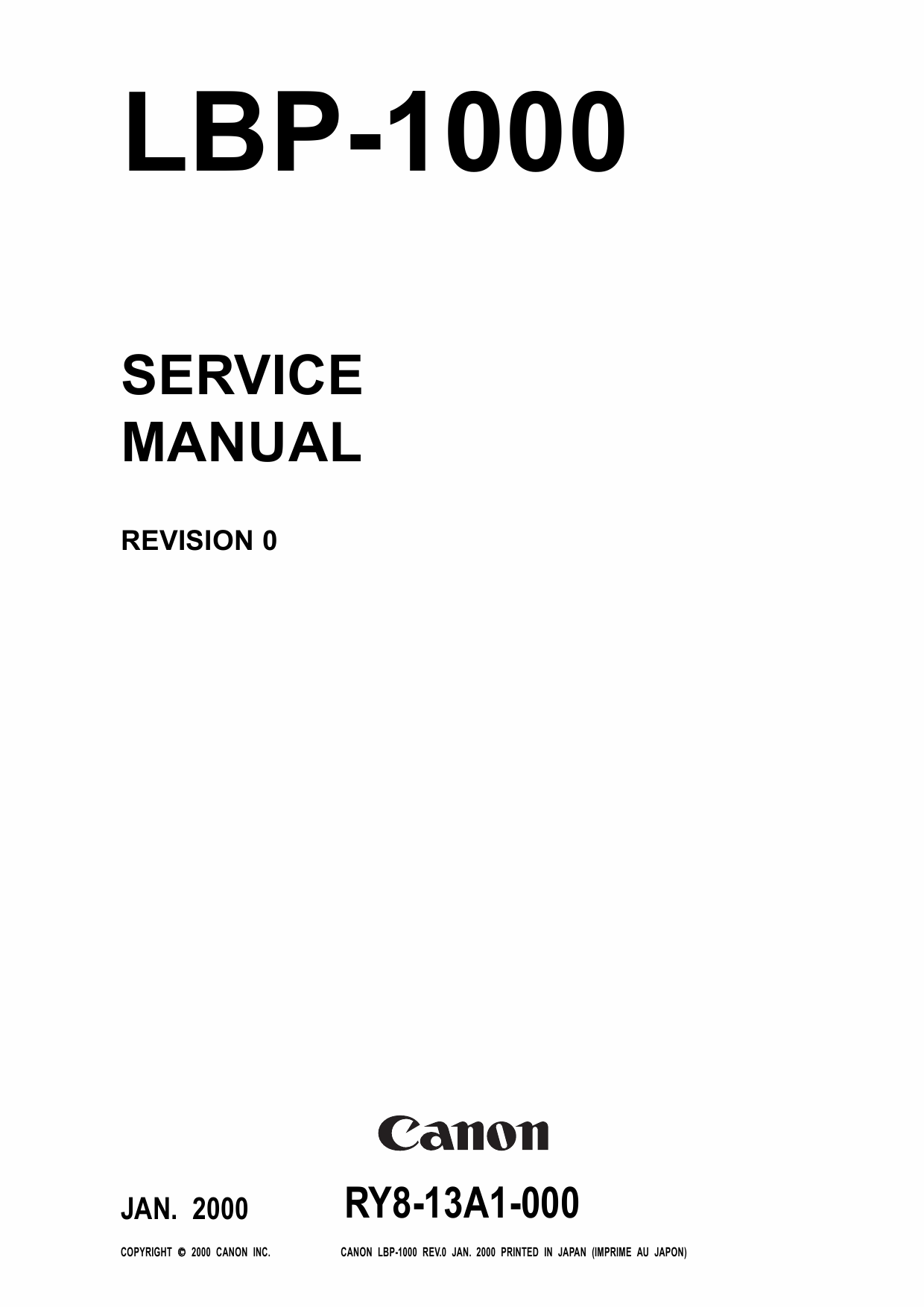 Canon imageCLASS LBP-1000 Service Manual-1